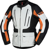 IXS Lennik-ST,  textile jacket waterproof,  color: Black/Light Grey/Orange,  size: 4XL