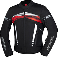 IXS RS-400 3.0,  textile jacket waterproof,  color: Black/White/Red,  size: L