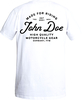 John Doe JD Lettering,  t-shirt,  color: White/Black,  size: M