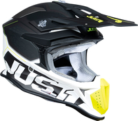 Just1 J18-F Hexa,  motocross helmet,  color: Matt Black/White/Neon-Yellow,  size: XL