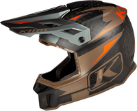 Klim F3 Carbon Pro S23,  enduro helmet,  color: Matt Black/Brown/Orange,  size: S