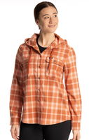 Klim Ginny Mountain,  hooded shirt women,  color: Orange/Beige,  size: XS
