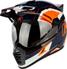 Klim Krios Pro Rally,  adventure helmet,  color: Dark Blue/Black/White/Orange,  size: XXL