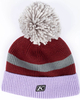 Klim Powder Pom,  beanie,  color: Dark Red/Violet/Grey,  size: One Size