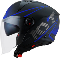 KYT D-City Colorful,  jet helmet,  color: Matt Black/Blue,  size: XS