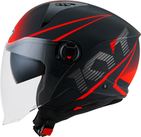 KYT D-City Colorful,  jet helmet,  color: Matt Black/Red,  size: S