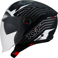 KYT D-City Lucent,  jet helmet,  color: Matt Black/Dark Grey/Silver,  size: XS