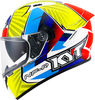 KYT NF-R Xavi Fores Replica 2021,  full face helmet,  color: Matt White/Blue/Red/Yellow,  size: S