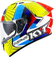 KYT NF-R Xavi Fores Replica 2021,  full face helmet,  color: Matt White/Blue/Red/Yellow,  size: S
