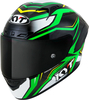 KYT NZ-Race Carbon Stride,  full face helmet,  color: Green/White/Black,  size: M