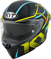 KYT R2R Concept,  full face helmet,  color: Matt Black/Turquoise/Yellow,  size: XL