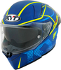 KYT R2R Concept,  full face helmet,  color: Matt Blue/Light Blue/Yellow,  size: L