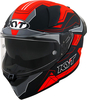 KYT R2R LED,  full face helmet,  color: Matt Black/Red/Grey,  size: S