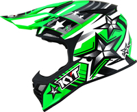 KYT Skyhawk Ardor,  motocross helmet,  color: Black/White/Neon-Green,  size: S