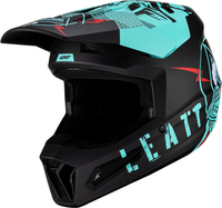 Leatt 2.5 Fuel S23,  cross helmet,  color: Matt Black/Turquoise,  size: M