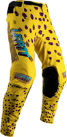 Leatt 5.5 I.K.S. Cheetah,  textile pants,  color: Yellow/Violet/Turquoise,  size: XL