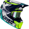 Leatt 7.5 S23,  cross helmet,  color: Dark Blue/White/Green,  size: XS
