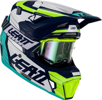 Leatt 7.5 S23,  cross helmet,  color: Dark Blue/White/Green,  size: XS