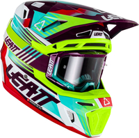 Leatt 8.5 Neon S23,  cross helmet,  color: Neon-Yellow/Turquoise/Red/Violet,  size: L