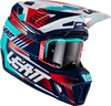 Leatt 8.5 Royal S23,  cross helmet,  color: Dark Blue/White/Turquoise/Red,  size: L