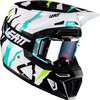 Leatt 8.5 Tiger S23,  cross helmet,  color: White/Black/Turquoise/Green,  size: L