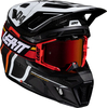 Leatt 9.5 Carbon-White,  motocross helmet,  color: Black/White/Red,  size: XL