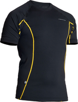 Lindstrands Dry,  functional shirt shortsleeve unisex,  color: Black/Yellow,  size: M