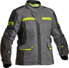 Lindstrands Granberg,  textile jacket waterproof women,  color: Grey/Neon-Yellow/Black,  size: 40