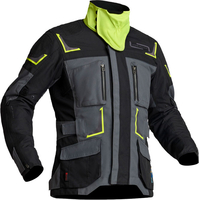 Lindstrands Myrvik,  textile jacket waterproof,  color: Grey/Black/Neon-Yellow,  size: 58