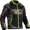 Lindstrands Rexbo Camo,  textile jacket waterproof,  color: Black/Grey/Neon-Green,  size: 56