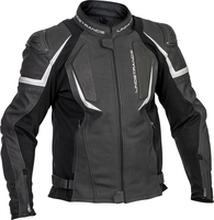 Lindstrands Sanden,  leather jacket,  color: Black/White,  size: 62