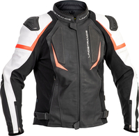Lindstrands Sanden,  leather jacket,  color: Black/White/Neon-Red,  size: 62
