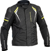 Lindstrands Sandvik,  textile jacket waterproof,  color: Black/White/Neon-Yellow,  size: 54