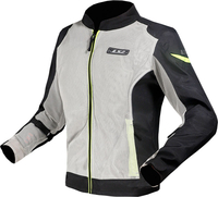 LS2 Airy Evo,  textile jacket women,  color: Light Grey/Black/Neon-Yellow,  size: XS