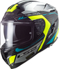 LS2 FF327 Challenger CT2 Thorn,  integral helmet,  color: Black/Neon-Yellow/Turquoise/Grey,  size: XXL