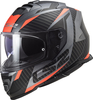 LS2 FF800 Storm II Racer,  full face helmet,  color: Matt Black/Grey/Orange,  size: S