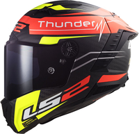 LS2 FF805 Thunder Carbon Black Attack,  integral helmet,  color: Matt Black/Neon-Yellow/Red,  size: M