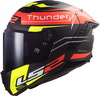 LS2 FF805 Thunder Carbon Black Attack,  integral helmet,  color: Matt Black/Neon-Yellow/Red,  size: XS