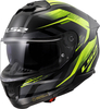 LS2 FF808 Stream II Fury,  full face helmet,  color: Black/Dark Grey/Neon-Yellow,  size: M