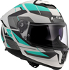 LS2 FF808 Stream II Road,  full face helmet,  color: Light Grey/Black/Turquoise,  size: XL