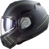 LS2 FF906 Advant Cooper,  modular helmet,  color: Matt Dark Grey/Black/Neon-Yellow,  size: S