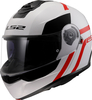 LS2 FF908 Strobe II Autox,  flip-up helmet,  color: White/Red,  size: XL
