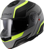 LS2 FF908 Strobe II Monza,  flip-up helmet,  color: Matt Black/Grey/Neon-Yellow,  size: XS