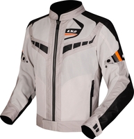 LS2 Garda Air,  textile jacket,  color: Light Grey/Black/Orange,  size: S
