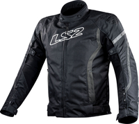 LS2 Gate,  textile jacket waterproof,  color: Black/Dark Grey,  size: XL
