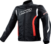 LS2 Gate,  textile jacket waterproof,  color: Black/Red,  size: 5XL