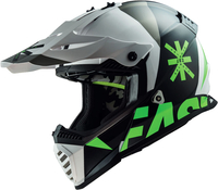 LS2 MX437 Fast Evo Heavy,  cross helmet,  color: Black/White/Neon-Green/Grey,  size: S