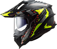 LS2 MX701 Explorer Carbon Extend,  enduro helmet,  color: Matt Black/Grey/Neon-Yellow,  size: M