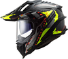 LS2 MX701 Explorer Carbon Extend,  enduro helmet,  color: Matt Black/Grey/Neon-Yellow,  size: S