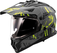 LS2 MX702 Pioneer II Crazy,  adventure helmet,  color: Matt Grey/Black/Neon-Yellow,  size: M
